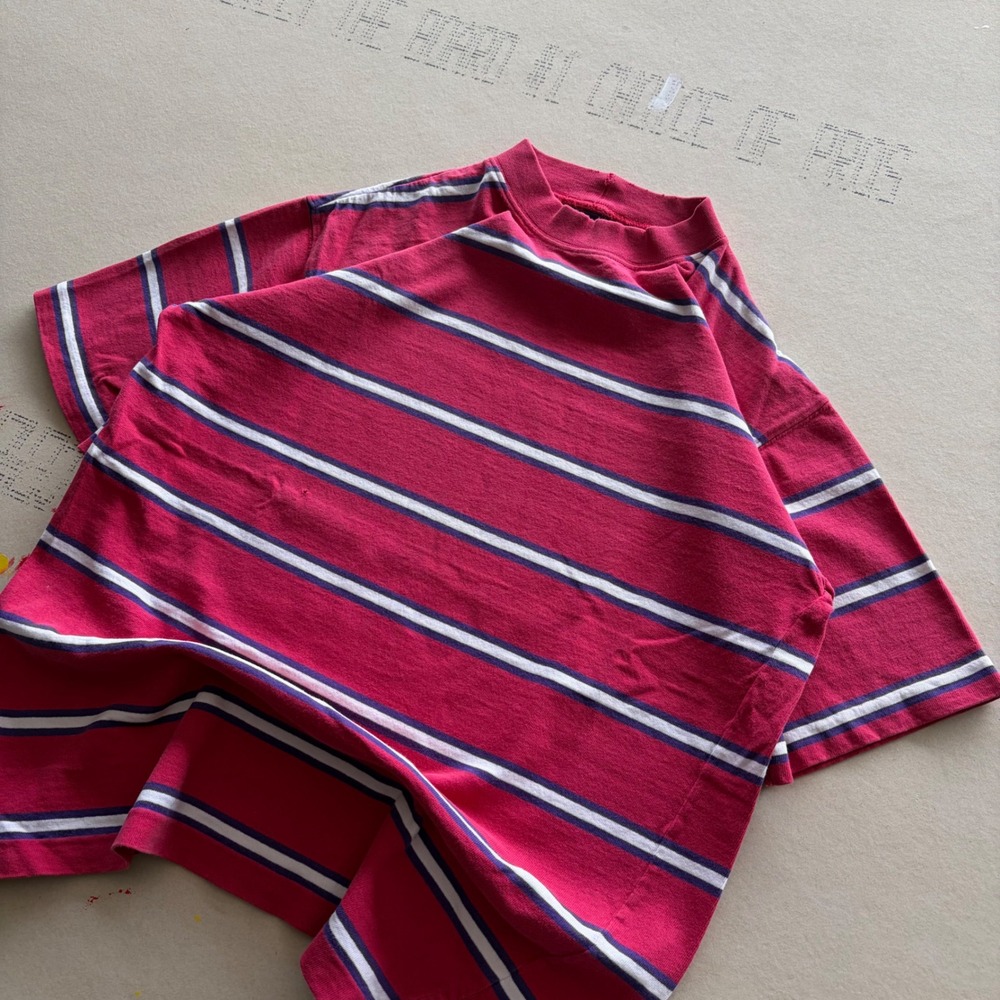 Vintage 90s Woolrich Striped Single stitch surf T-shirt